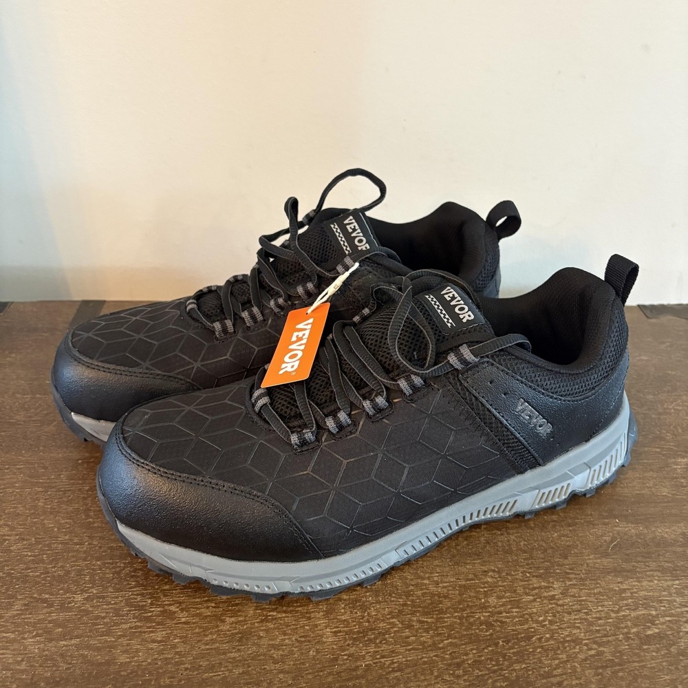 VEVOR Shoes Mens Size 11 Black Steel Toe Work‎ Low Top Sneakers Wide Safety